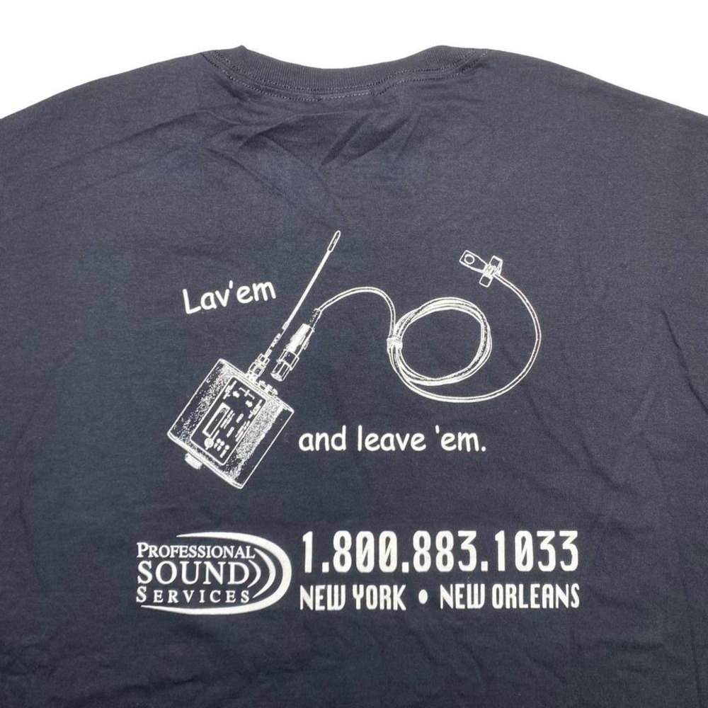 Vintage Lectrosonics Lav 'em and leave 'em audio film movie engineer promo shirt